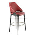 Italian minimalist red leather bar chair
